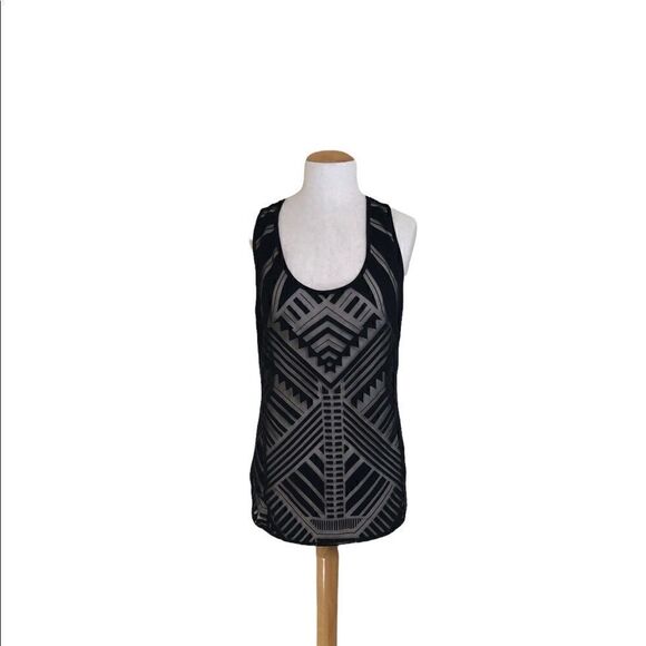 Tribal print sheer tank top, black.             ⭐️⭐️⭐️Host pick⭐️⭐️⭐️ - Picture 3 of 4